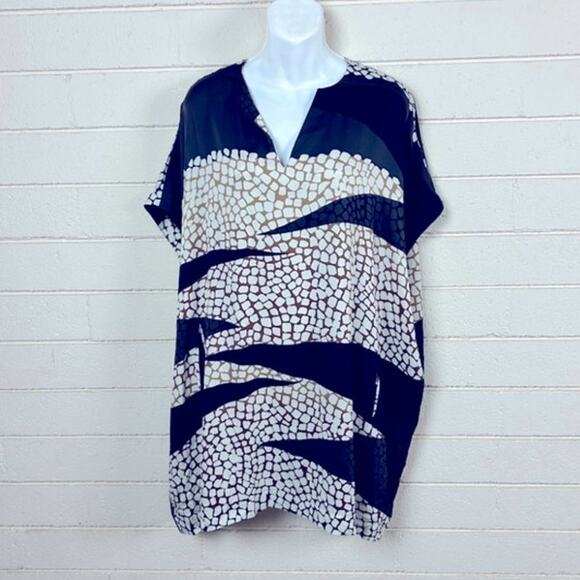 Diane Von Furstenberg | "Squaretan' Silk Crepe Dress in Multi Crackle si… - Picture 3 of 8